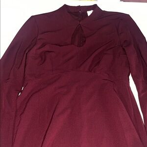 Elegant Burgundy Women's Dress
